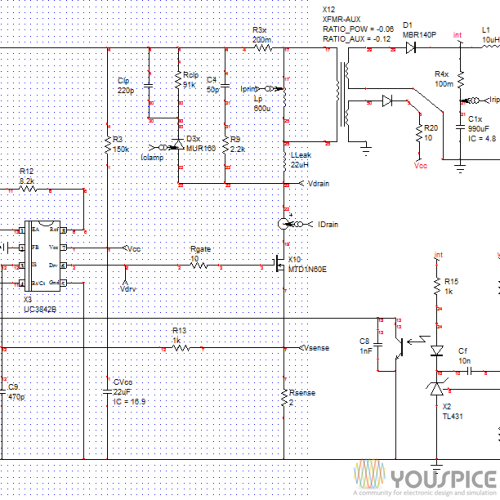 High Perfomance Flyback Converter Uc3842b - Youspice