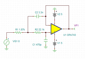 20 KHz Second Order Low Pass Filter - YouSpice