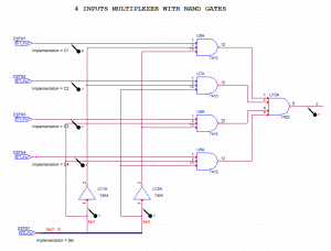 Multiplexer 4 bit with Nand Gates - YouSpice