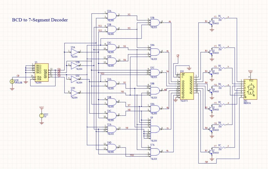 Bcd To 7 Segment Display Decoder Youspice 0776