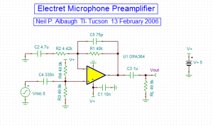 Electret Microphone Preamplifier - YouSpice