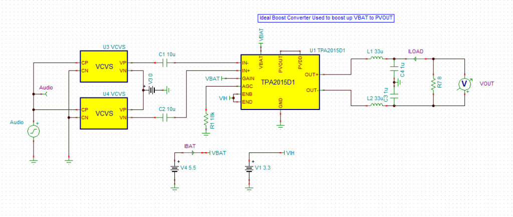 SPICE simulation of Class D Audio Power Amplifier with built in Boost ...