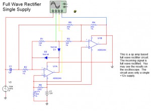 Operational Amplifier based Full Wave Rectifier - YouSpice