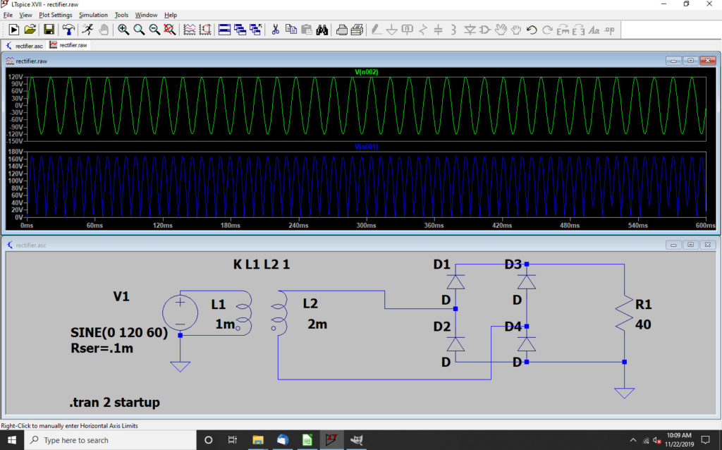 Full Bridge Diode Rectifier YouSpice